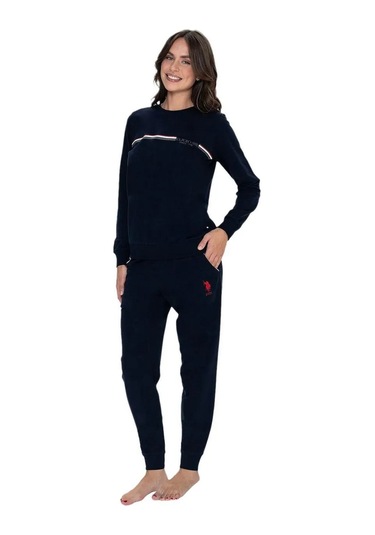 U.s Polo Assn. 20111 Kadın Uzun Kollu Bisiklet Yaka Paçası Lastikli Rahat Ev Giyim-lacivert Lacivert