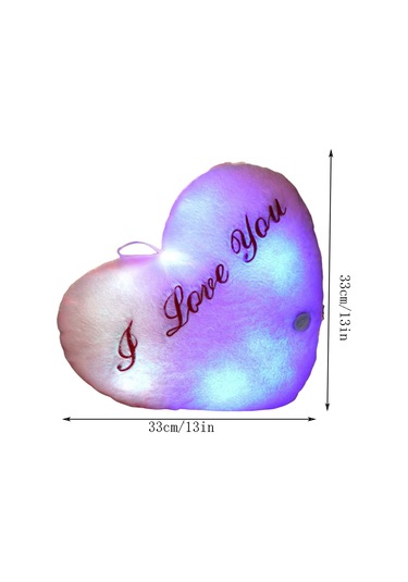 Yaratıcı Parıldayan Kalp Yastık Renkli Işıklı Led Aşk Kalp Şeklinde Peluş Atma Yastığı Sevgililer Günü Hediyesi İçin Düğün Dekoru Kız Arkadaş İçin Ev Kanepesi Diğer
