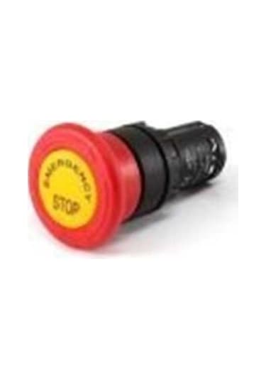 Emas Mb200ee Mb Serisi Plastik 1nc Acil Stop 40 Mm Çevirmeli Etiketli Kırmızı 22 Mm Buton