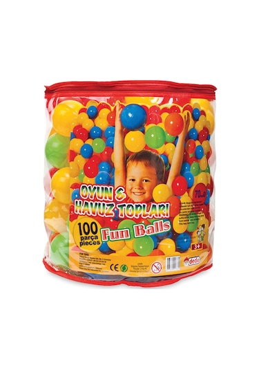 Oyuncak Oyun ve Havuz Topu 7 Cm 100 Adet Pvc Torbada.