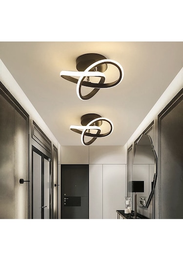 Burenze Modern Plafonyer Tavan Led Avize Siyah 2 Adet Set Ledli Avize - Burenze763 Koyu Kahverengi