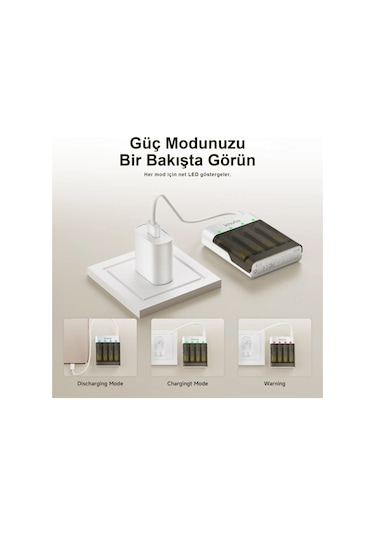 Imuto 3600mwh Aa Şarj Edilebilir Pil + Power Case Şarj Kiti 4 Lü Paket