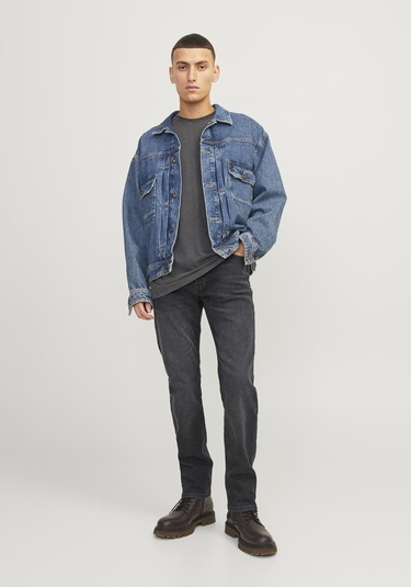 Jack & Jones Erkek Mike 270 Comfort Fit Jean 12246915 Black Denim Siyah