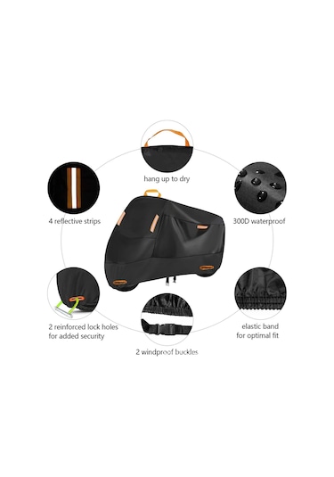 Suntek 210D Motosiklet Örtüsü Rüzgar Geçirmez Tokalar Koruyucu M