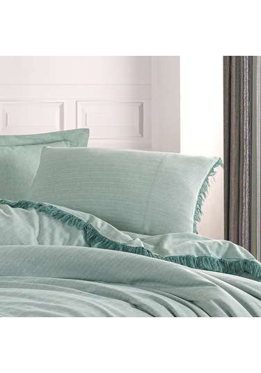 Private Çift Kişilik Nevresim Takımı İpliği Boyalı Mint Mint