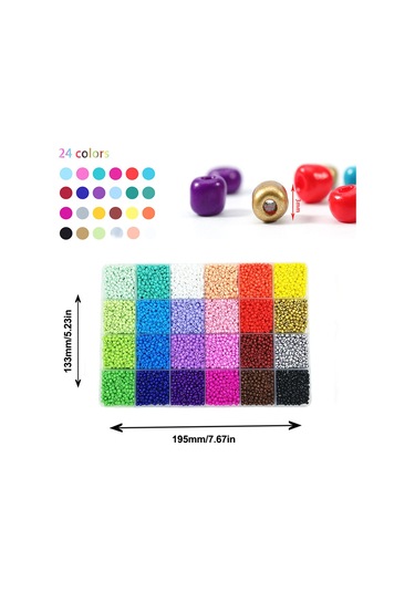 Reedark 24 Renkli Cam Boncuk Seti - Dıy Kolye Ve Bileklik Yapımı İçin 4000 Adet 4mm Boncuk Diğer