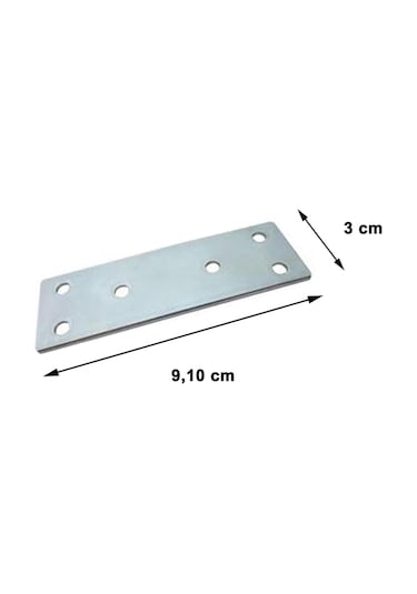 Ennalbur Gönye Düz Tip No:1 5 Adet Nikel