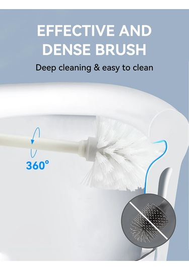 Liangmei Plastik Tuvalet Fırçası Ayakta Tabanı İle Uzun Sap Ahşap