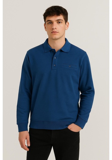 Simenti Regular Fit Polo Yaka Selanik Kazak - 7414 Indigo
