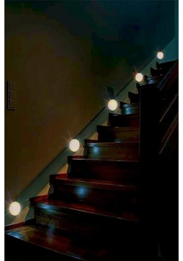 Hareket Sensörlü Led Lamba Beyaz Işık Cob Led Pilli Led Kablosuz