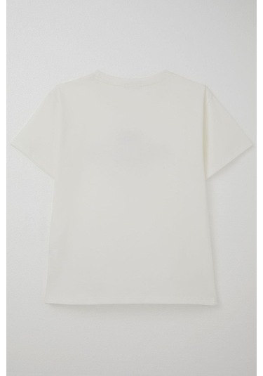 Breeze Erkek Çocuk Tişört Yazı Bakılı 5-10 Yaş, Ekru Ekru