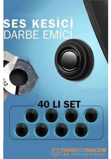 Ses Emici Kauçuk Conta Kapı Bagaj Kaput Titreşim Kesici 40 Lı Set