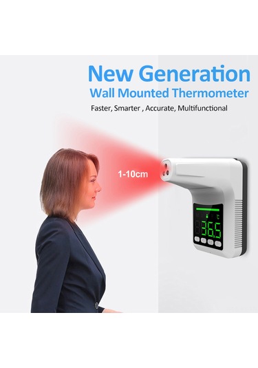 Shineyee Duvar Tipi Temassız Kızılötesi Ateş Ölçer: 6 Dil Sesli Uyarı, C/ F Geçiş, 50 Kayıt Hafıza, 3 Kurulum Seçeneği