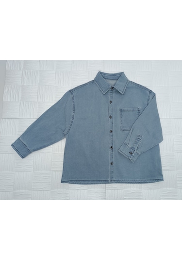Jabber Kot Gömlek Erkek Çocuk Oversize Açık Mavi