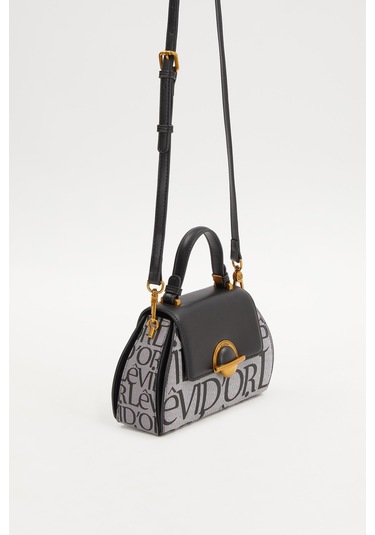 Siyah Kumaş Görünümlü El Çantası Siyah