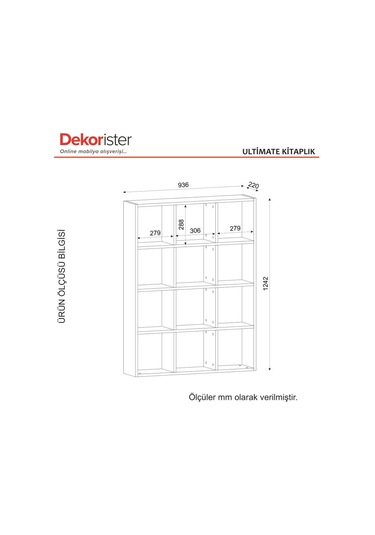 Dekorister Ultimate Kitaplık Beyaz