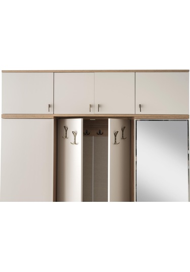 Ay Işığı Asklıklı Çekmeceli Ayakkabılık Portmanto 160x40x204cm Ceviz