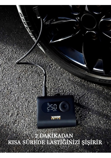 Rowermax Yeni Nesil Şarjlı Hava Pompası Araç Lastik Bisiklet Motor Top Şişirme Oto Hava Kompresörü