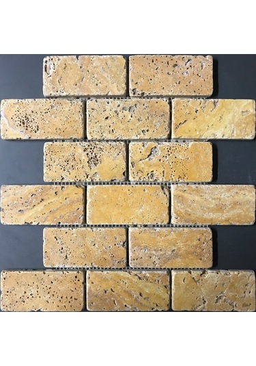 Kale Carena Gold Macro Tuğla Dizimi Doğaltaş Fileli (60Rg0047)