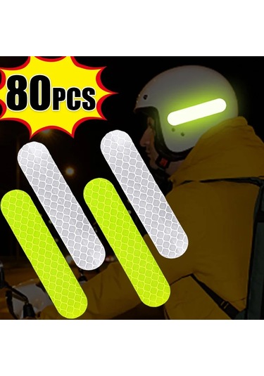 80-10 Adet Kask Güvenlik Uyarı Yansıtıcı Çıkartmalar Şerit Su