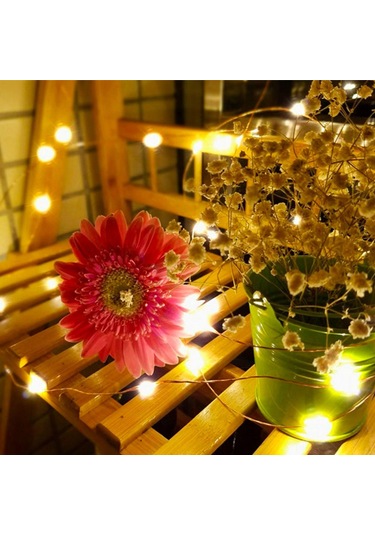 Dianziye 5 Metre Bakır Tel Led Işık Şeridi, 8 Aydınlatma Modlu, Uzaktan Kumandalı, Düğün Ve Bahçe Dekorasyonu İçin