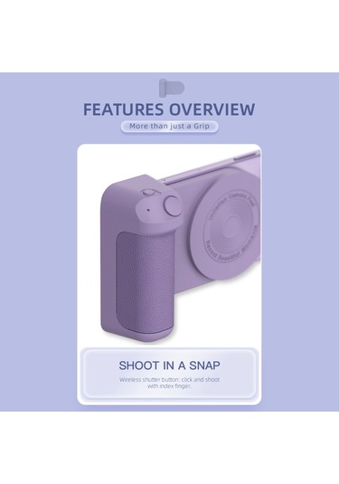 Springsun Manyetik Kablosuz Bt Stabilizörlü Selfie Tutucu & Stand - İphone/android Uyumlu Mor