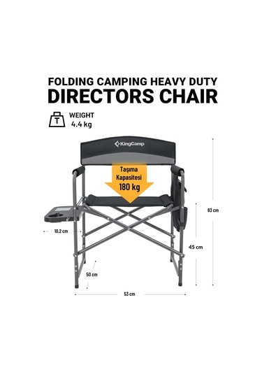 Kingcamp Ash Comfort Katlanır Kamp Sandalyesi Grey Gri