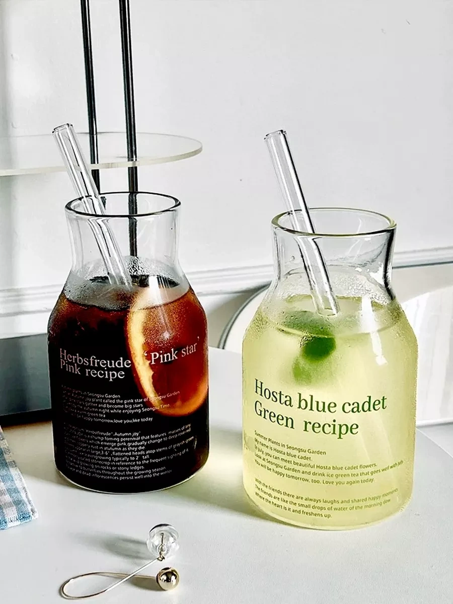 Muse Home Store Barın Cam Bardak Ve Pipetli Kolu 252831870 Beyaz