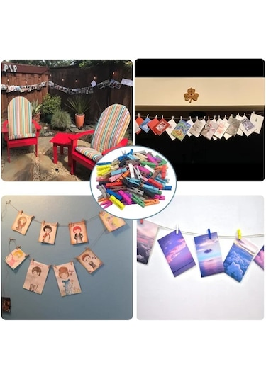 Kırmızı X100pcs-parti Noel Doğal Not Kırtasiye Po Kağıt Peg Dekor Ev Düğün 25mm Dıy Klipler Mini Clothespin Ahşap Renkli