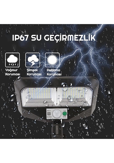 Upway 126 Led Solar Bahçe Lambası Güneş Enerjili 3 Modlu Dış Mekan Aydınlatma