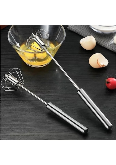 Jialan Yarı Otomatik Yumurta Çırpıcı 304 Paslanmaz Çelik Yumurta Gümüş