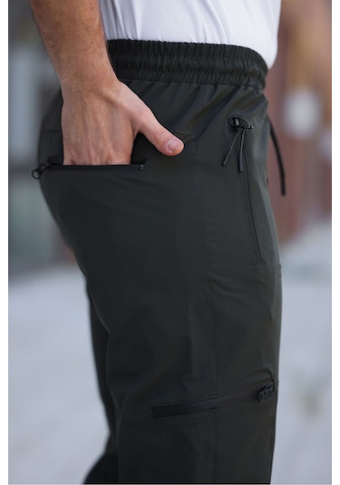 Erkek Haki Eşofman Altı Kaliteli Paraşüt Kumaş Haki