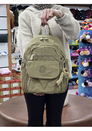 My Polo 2114-8675 Kadın Krinkıl Kumaş Çok Gözlü Astarlı Petli Su Vizon