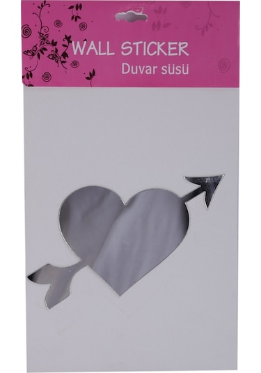 Sıa Aynalı Duvar Süsü (Sticker) Kalp Şekilli