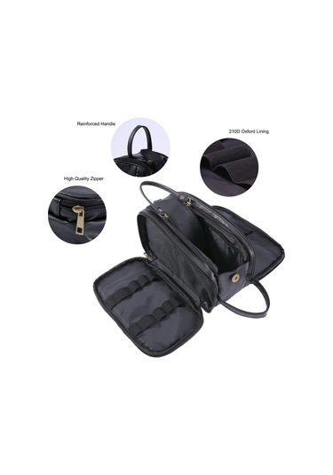 Wineen Erkek Tuvalet Çantası Seyahat Saklama Kozmetik Çantası Koyu Kahverengi