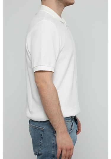 Hscstore Erkek Polo Yakalı Beyaz Tişört - 8428-beyaz Beyaz