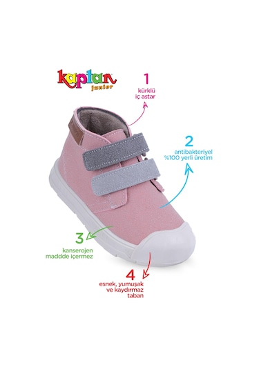 Kaptan Junior Kız Bebek Çocuk Botu Ortopedik Kaymaz Taban Pembe