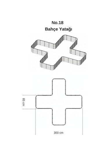 Modüler Yükseltilmiş Bahçe Sebze Yatağı No:18 300x300 Gri