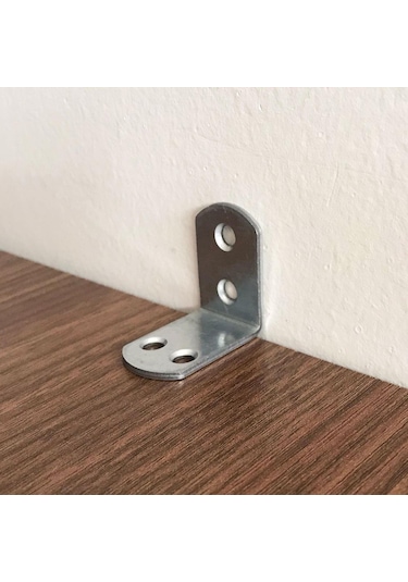 Mobilya Eşya Dolap Duvar Sabitleyici Köşe Bağlantı L Demir Gönye Deprem Güvenliği 30x30x22mm