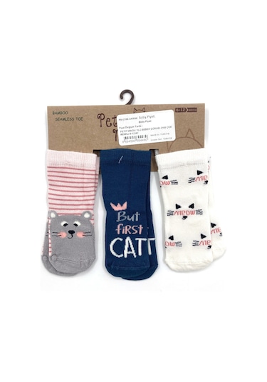 Petit Minou 3'lü Bebek Çorabı 2168 Çok Renkli