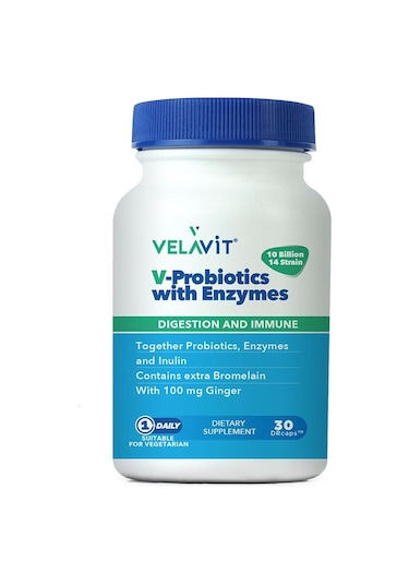 Velavit V-Probiotics With Enzymes 30 Kapsül