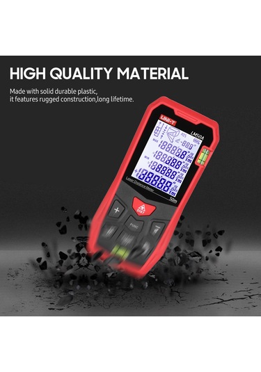 Moveevo Unı-t Lm50a Lazer Mesafe Ölçer: 50m Aralık, Lcd Arka Işık, 99 Veri Depolama, Çoklu Mod Alan/hacim/pitagoras , Taşıma Çantası