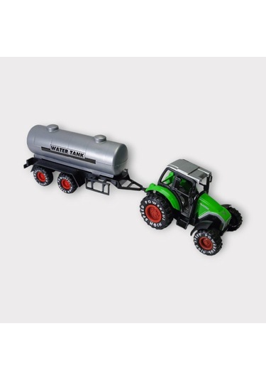 Çek Bırak Römorklu Traktör 25cm - Yeşil Su Tankı Yeşil