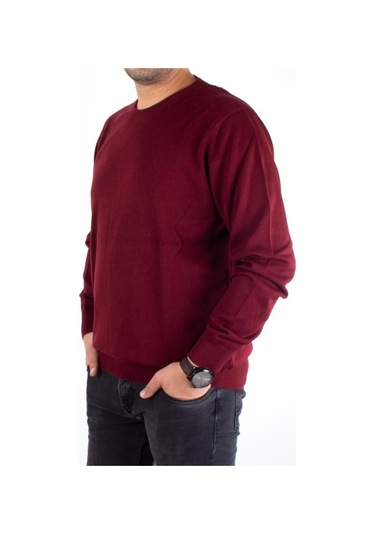 Twister 3621 Bordo Bisiklet Yaka Büyük Beden Erkek Kazak