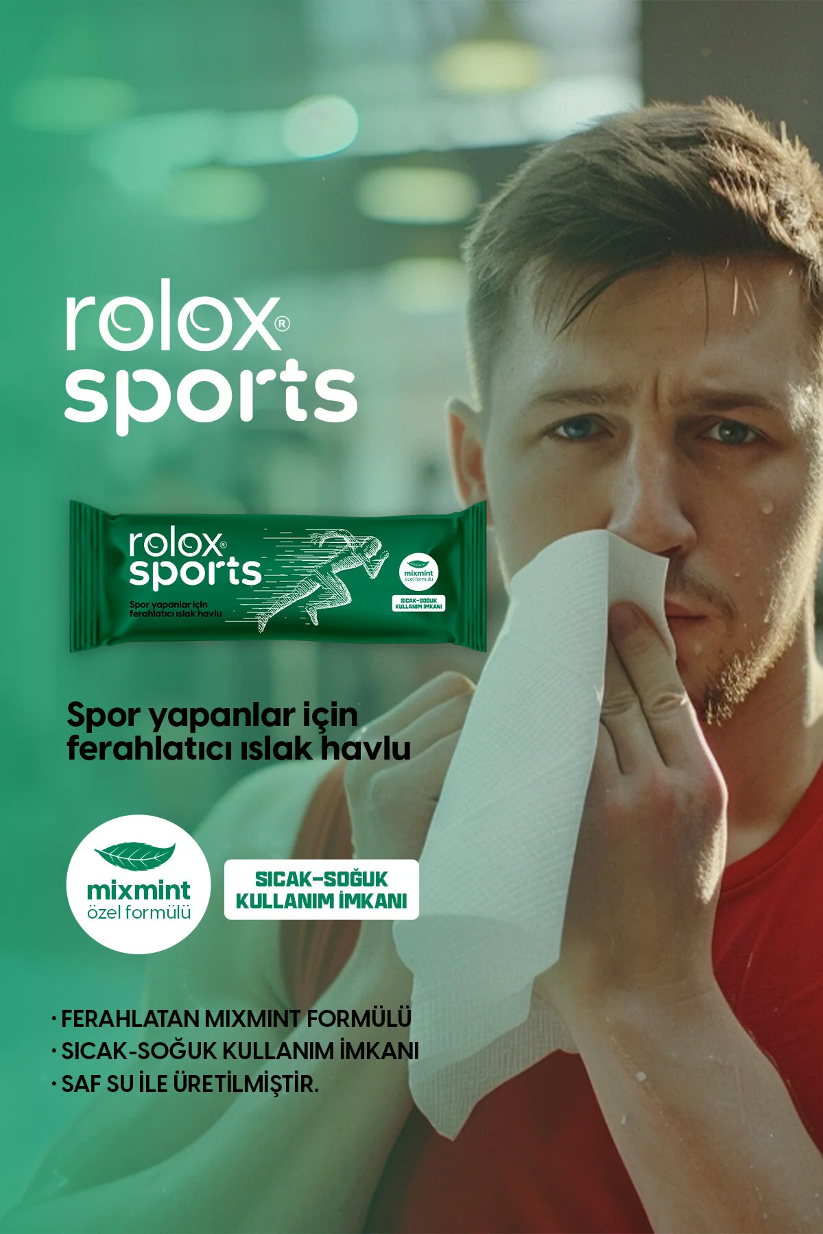 Rolox Sports - 50 Paket Spor Yapanlar Için Ferahlatıcı Islak Havlu Islak Mendil