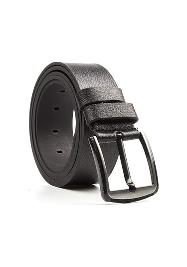 Büyük Beden Erkek 100% Hakiki Deri Kot Kemer Siyah