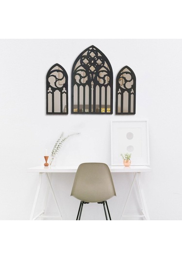 Suntek 3 Parça Gotik Duvar Aynaları Barok Rustik Stil-a