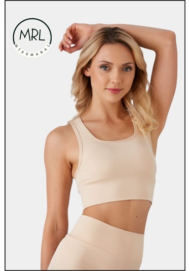 Kadın Ten Rengi Sporcu Sütyeni Pedli Likralı Destekleyici Su Sporları Koşu Fitness Dans Sports Bra Ten Rengi