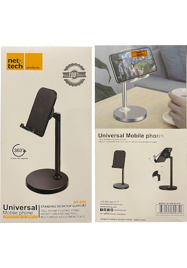 Nettech Nt-006 Masaüstü Telefon Ve Tablet Tutucu Stand Siyah Siyah