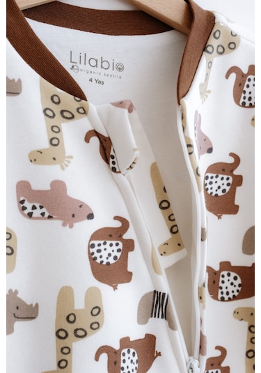 Lilabio Kız Erkek Çocuk %100 Pamuk 1.5 Tog Desenli Uyku Tulumu Animal Çok Renkli